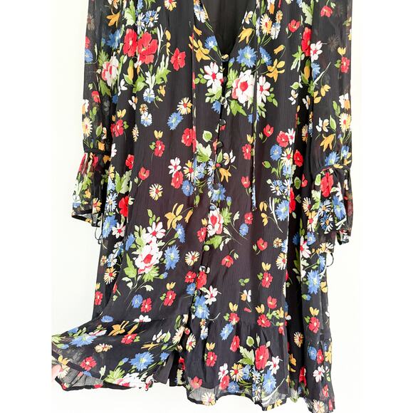 Sezane Sézane | India Dress Black Floral | Sz 36 // US Sz 4 - Picture 5 of 12
